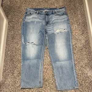 Old Navy Denim Slouchy Straight Fit Jeans with Ripped Accents